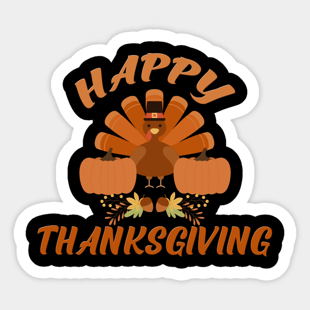 Thanksgiving Day gift turkey happy eat food Sticker by Flipodesigner